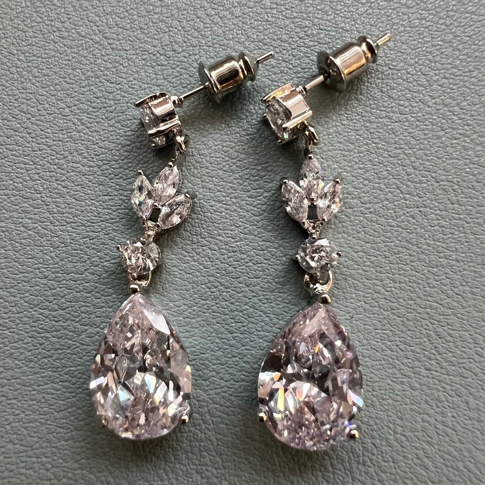 bridal crystal drop earrings